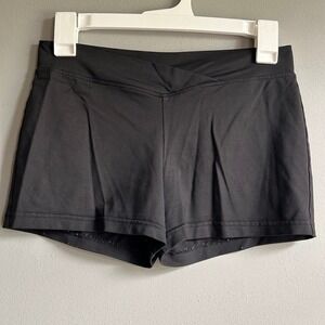 Danskin Now Girls Black Drimore Athletic Shorts Crossover Waist XL 14-16